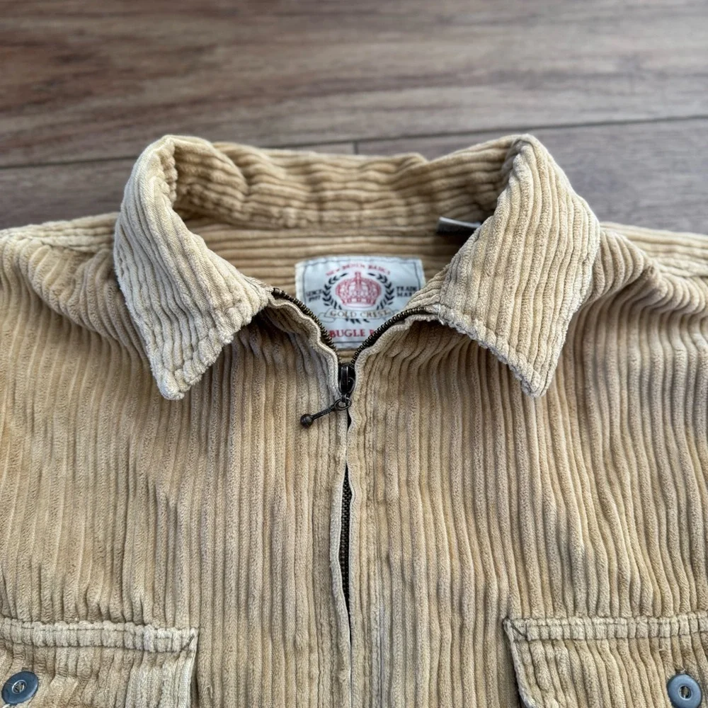 Vintage Bugle Boy Gold Crest Corduroy Zip Up - Picture 4 of 7